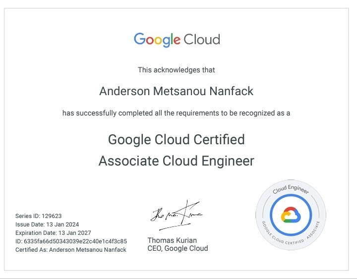 Google Cloud : Le JFN Center de Dschang tient son premier « Associate Cloud Engineer »